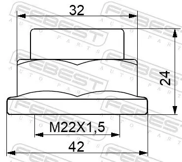 Mutter, Achszapfen FEBEST 0498-NHUB01 Bild Mutter, Achszapfen FEBEST 0498-NHUB01