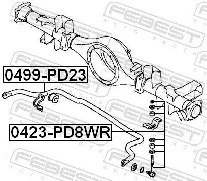 Stabilisator, Fahrwerk hinten FEBEST 0499-PD23 Bild Stabilisator, Fahrwerk hinten FEBEST 0499-PD23