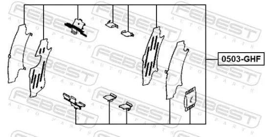Zubehörsatz, Scheibenbremsbelag FEBEST 0503-GHF Bild Zubehörsatz, Scheibenbremsbelag FEBEST 0503-GHF