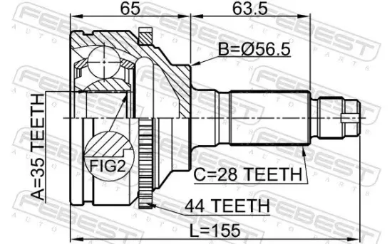 Gelenksatz, Antriebswelle Vorderachse radseitig FEBEST 0510-MPVLW3A44 Bild Gelenksatz, Antriebswelle Vorderachse radseitig FEBEST 0510-MPVLW3A44