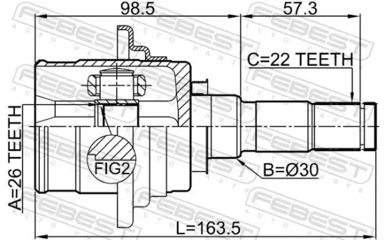 Gelenksatz, Antriebswelle getriebeseitig Hinterachse FEBEST 0511-CX5R Bild Gelenksatz, Antriebswelle getriebeseitig Hinterachse FEBEST 0511-CX5R