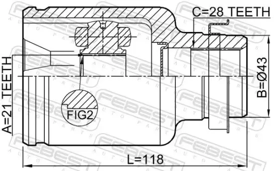 Gelenksatz, Antriebswelle getriebeseitig Vorderachse rechts FEBEST 0511-DY5WATRH Bild Gelenksatz, Antriebswelle getriebeseitig Vorderachse rechts FEBEST 0511-DY5WATRH