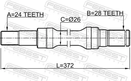 Antriebswelle Vorderachse rechts FEBEST 0512-M323RH Bild Antriebswelle Vorderachse rechts FEBEST 0512-M323RH