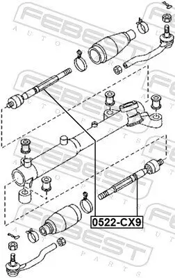 Axialgelenk, Spurstange Vorderachse FEBEST 0522-CX9 Bild Axialgelenk, Spurstange Vorderachse FEBEST 0522-CX9