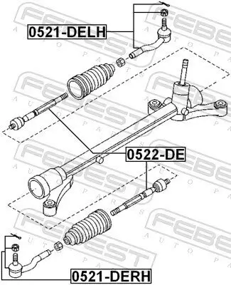 Axialgelenk, Spurstange Vorderachse FEBEST 0522-DE Bild Axialgelenk, Spurstange Vorderachse FEBEST 0522-DE