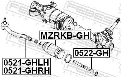 Axialgelenk, Spurstange FEBEST 0522-GH Bild Axialgelenk, Spurstange FEBEST 0522-GH