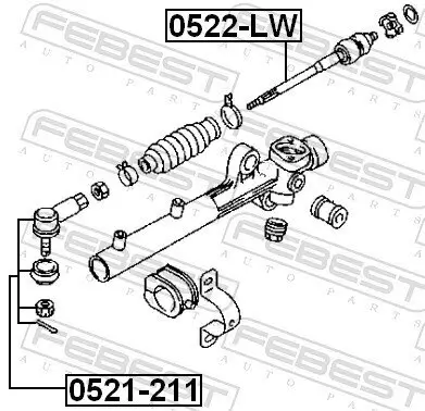 Axialgelenk, Spurstange Vorderachse FEBEST 0522-LW Bild Axialgelenk, Spurstange Vorderachse FEBEST 0522-LW