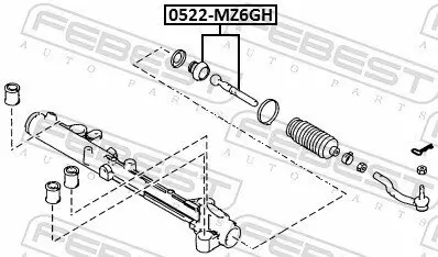 Axialgelenk, Spurstange Vorderachse FEBEST 0522-MZ6GH Bild Axialgelenk, Spurstange Vorderachse FEBEST 0522-MZ6GH