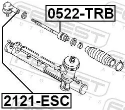 Axialgelenk, Spurstange Vorderachse FEBEST 0522-TRB Bild Axialgelenk, Spurstange Vorderachse FEBEST 0522-TRB