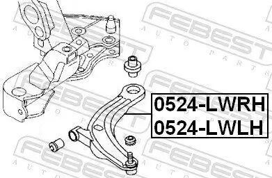 Lenker, Radaufhängung vorne links FEBEST 0524-LWLH Bild Lenker, Radaufhängung vorne links FEBEST 0524-LWLH