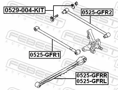 Lenker, Radaufhängung Hinterachse vorne FEBEST 0525-GFR1 Bild Lenker, Radaufhängung Hinterachse vorne FEBEST 0525-GFR1