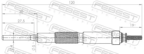 Glühkerze 11 V FEBEST 05642-002 Bild Glühkerze 11 V FEBEST 05642-002