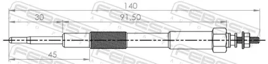 Glühkerze 11 V FEBEST 05642-003 Bild Glühkerze 11 V FEBEST 05642-003