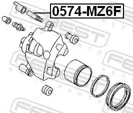 Führungsbolzen, Bremssattel FEBEST 0574-MZ6F Bild Führungsbolzen, Bremssattel FEBEST 0574-MZ6F