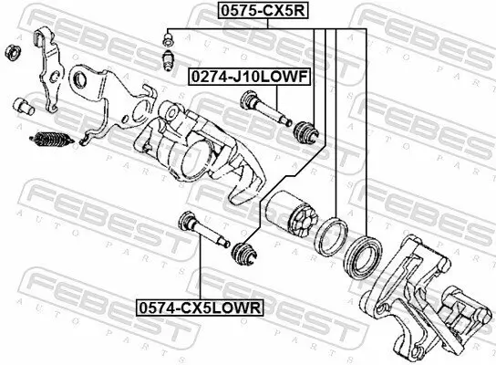 Reparatursatz, Bremssattel FEBEST 0575-CX5R Bild Reparatursatz, Bremssattel FEBEST 0575-CX5R