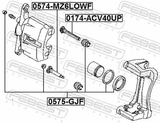 Reparatursatz, Bremssattel FEBEST 0575-GJF Bild Reparatursatz, Bremssattel FEBEST 0575-GJF