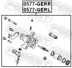 Bremssattel Hinterachse links FEBEST 0577-GERL Bild Bremssattel Hinterachse links FEBEST 0577-GERL