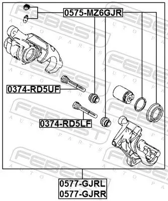 Bremssattel Hinterachse rechts FEBEST 0577-GJRR Bild Bremssattel Hinterachse rechts FEBEST 0577-GJRR