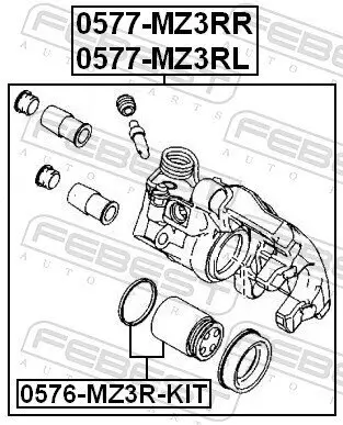 Bremssattel FEBEST 0577-MZ3RR Bild Bremssattel FEBEST 0577-MZ3RR