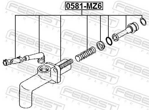 Geberzylinder, Kupplung FEBEST 0581-MZ6 Bild Geberzylinder, Kupplung FEBEST 0581-MZ6