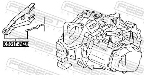 Ausrückgabel, Kupplung FEBEST 0581F-MZ6 Bild Ausrückgabel, Kupplung FEBEST 0581F-MZ6
