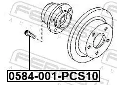 Radbolzen FEBEST 0584-001-PCS10 Bild Radbolzen FEBEST 0584-001-PCS10