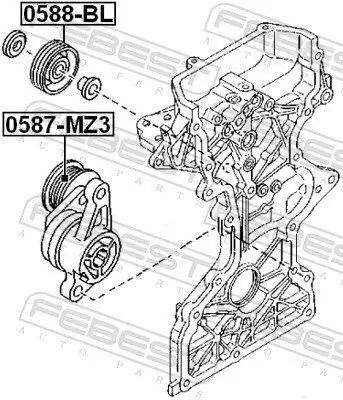 Umlenk-/Führungsrolle, Keilrippenriemen FEBEST 0588-BL Bild Umlenk-/Führungsrolle, Keilrippenriemen FEBEST 0588-BL