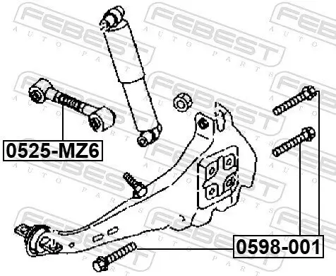 Befestigungsbolzen, Querlenker FEBEST 0598-001 Bild Befestigungsbolzen, Querlenker FEBEST 0598-001