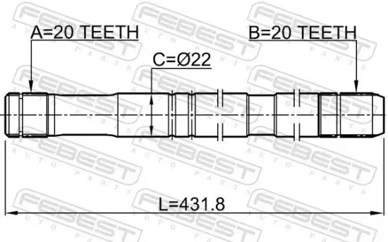 Antriebswelle Vorderachse links FEBEST 0712-RM413LH Bild Antriebswelle Vorderachse links FEBEST 0712-RM413LH