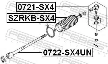 Axialgelenk, Spurstange Vorderachse FEBEST 0722-SX4UN Bild Axialgelenk, Spurstange Vorderachse FEBEST 0722-SX4UN