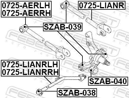 Lenker, Radaufhängung Hinterachse FEBEST 0725-LIANR Bild Lenker, Radaufhängung Hinterachse FEBEST 0725-LIANR