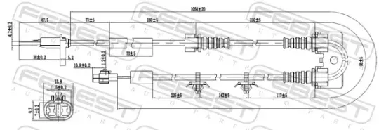 Sensor, Raddrehzahl Vorderachse rechts FEBEST 07606-002 Bild Sensor, Raddrehzahl Vorderachse rechts FEBEST 07606-002