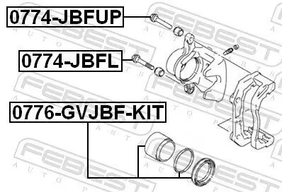 Führungsbolzen, Bremssattel Vorderachse unten FEBEST 0774-JBFL Bild Führungsbolzen, Bremssattel Vorderachse unten FEBEST 0774-JBFL