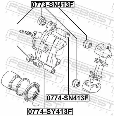 Führungsbolzen, Bremssattel FEBEST 0774-SY413F Bild Führungsbolzen, Bremssattel FEBEST 0774-SY413F