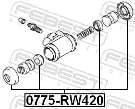 Reparatursatz, Radbremszylinder Hinterachse FEBEST 0775-RW420 Bild Reparatursatz, Radbremszylinder Hinterachse FEBEST 0775-RW420