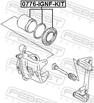 Reparatursatz, Bremssattel Vorderachse FEBEST 0776-IGNF-KIT Bild Reparatursatz, Bremssattel Vorderachse FEBEST 0776-IGNF-KIT