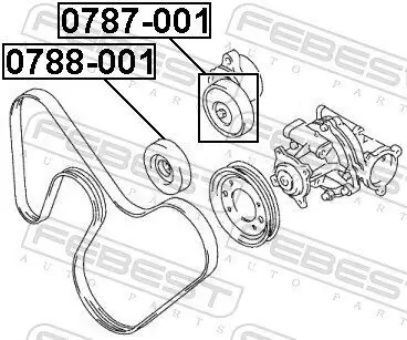 Umlenk-/Führungsrolle, Keilrippenriemen FEBEST 0788-001 Bild Umlenk-/Führungsrolle, Keilrippenriemen FEBEST 0788-001