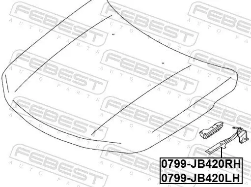 Scharnier, Motorhaube links FEBEST 0799-JB420LH Bild Scharnier, Motorhaube links FEBEST 0799-JB420LH