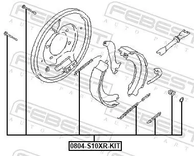 Zubehörsatz, Feststellbremsbacken FEBEST 0804-S10XR-KIT Bild Zubehörsatz, Feststellbremsbacken FEBEST 0804-S10XR-KIT