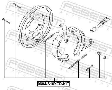 Zubehörsatz, Feststellbremsbacken FEBEST 0804-S10XTR-KIT Bild Zubehörsatz, Feststellbremsbacken FEBEST 0804-S10XTR-KIT