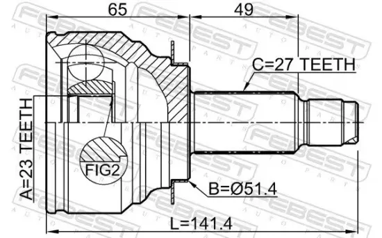 Gelenksatz, Antriebswelle FEBEST 0810-G12 Bild Gelenksatz, Antriebswelle FEBEST 0810-G12