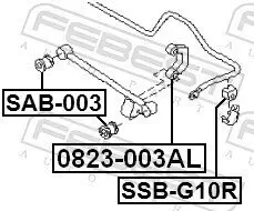 Stange/Strebe, Stabilisator Hinterachse FEBEST 0823-003AL Bild Stange/Strebe, Stabilisator Hinterachse FEBEST 0823-003AL