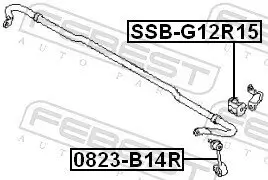 Stange/Strebe, Stabilisator Hinterachse FEBEST 0823-B14R Bild Stange/Strebe, Stabilisator Hinterachse FEBEST 0823-B14R