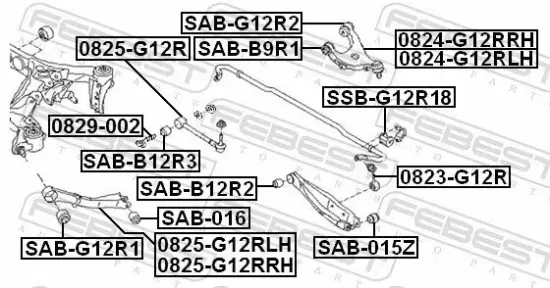 Lenker, Radaufhängung Hinterachse FEBEST 0825-G12R Bild Lenker, Radaufhängung Hinterachse FEBEST 0825-G12R