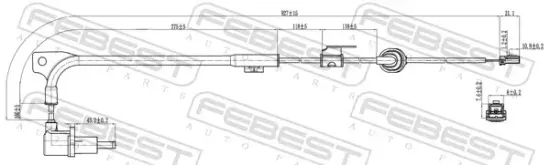 Sensor, Raddrehzahl Hinterachse rechts FEBEST 08606-003 Bild Sensor, Raddrehzahl Hinterachse rechts FEBEST 08606-003