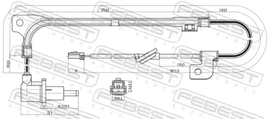 Sensor, Raddrehzahl Hinterachse links FEBEST 08606-004 Bild Sensor, Raddrehzahl Hinterachse links FEBEST 08606-004