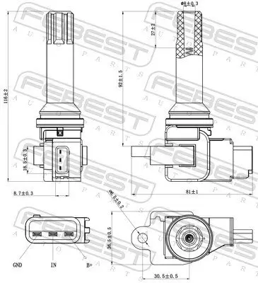 Zündspule FEBEST 08640-002 Bild Zündspule FEBEST 08640-002