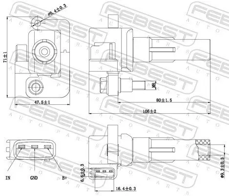 Zündspule FEBEST 08640-003 Bild Zündspule FEBEST 08640-003