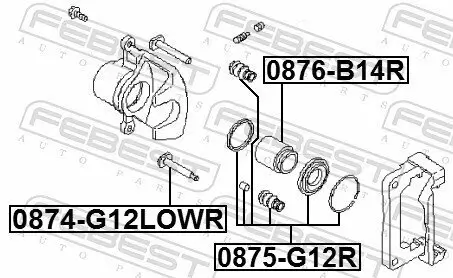 Führungsbolzen, Bremssattel Hinterachse unten FEBEST 0874-G12LOWR Bild Führungsbolzen, Bremssattel Hinterachse unten FEBEST 0874-G12LOWR