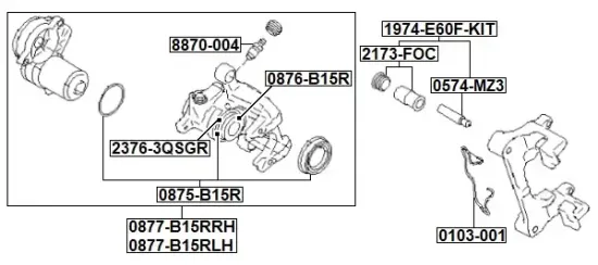 Bremssattel Hinterachse links FEBEST 0877-B15RLH Bild Bremssattel Hinterachse links FEBEST 0877-B15RLH